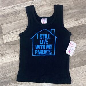 💜 Black and Blue Graphic Tank Top with Bold Design